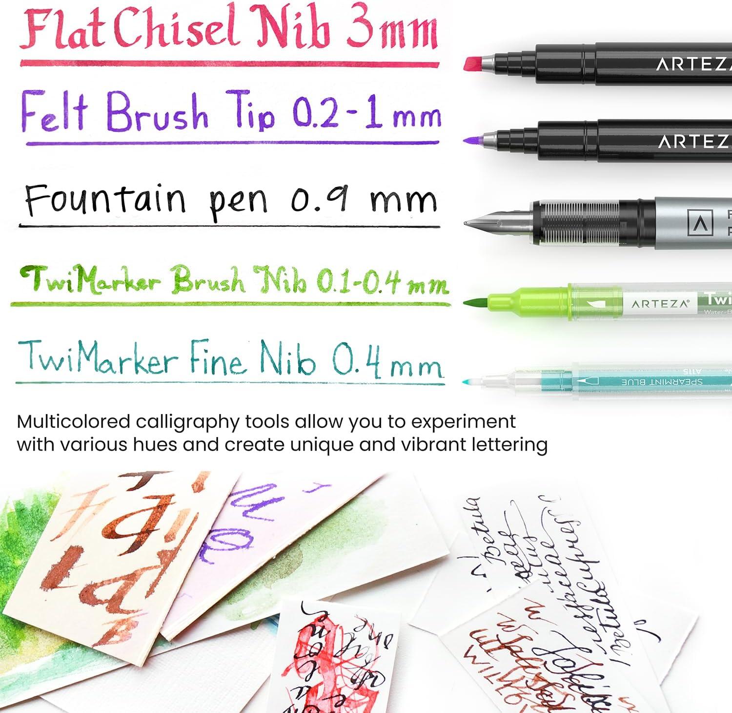 ARTEZA Calligraphy & Lettering Kit – Beginner Set with Alcohol Markers ...