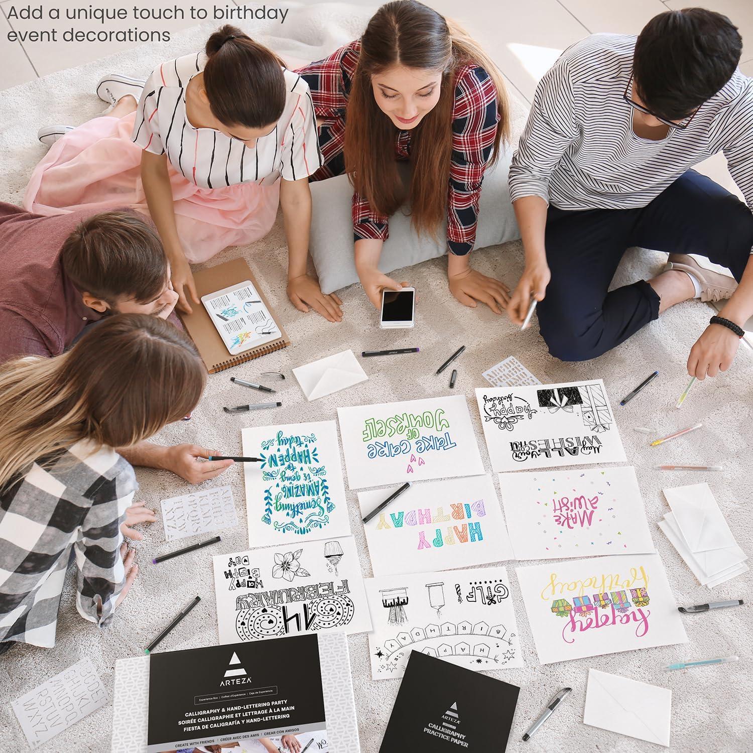 ARTEZA Calligraphy & Lettering Kit – Beginner Set with Alcohol Markers ...