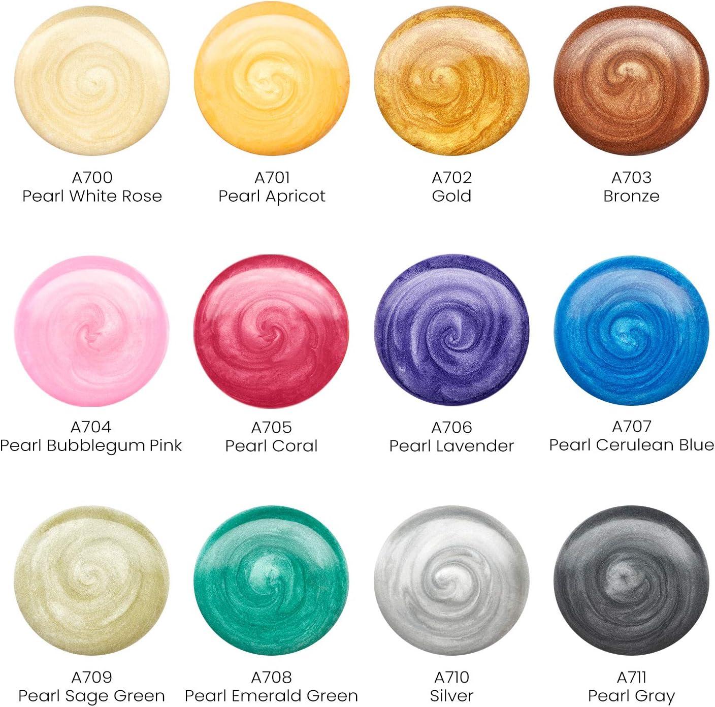 imageARTEZA Metallic Gouache Paint Set of 12 12ml04 US fl oz Gouache Paint Tubes Glitter Paint for Canvas and Paper04 Fl Oz Pack of 12