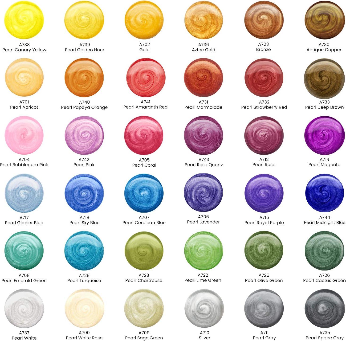 imageARTEZA Metallic Gouache Paint Set of 12 12ml04 US fl oz Gouache Paint Tubes Glitter Paint for Canvas and Paper04 Fl Oz Pack of 36
