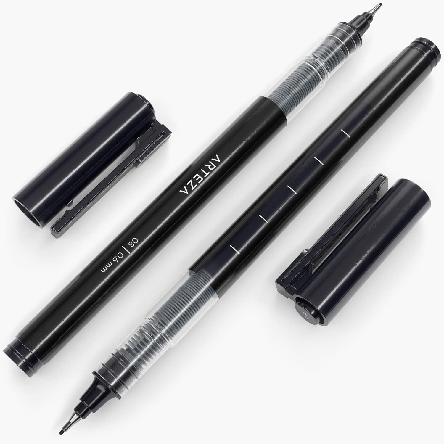 imageARTEZA MicroLine Ink Pens Set of 9 Black Fineliners with Japanese Archival Ink Art Supplies for Comic Artists and Illustrators1 Count Pack of 5