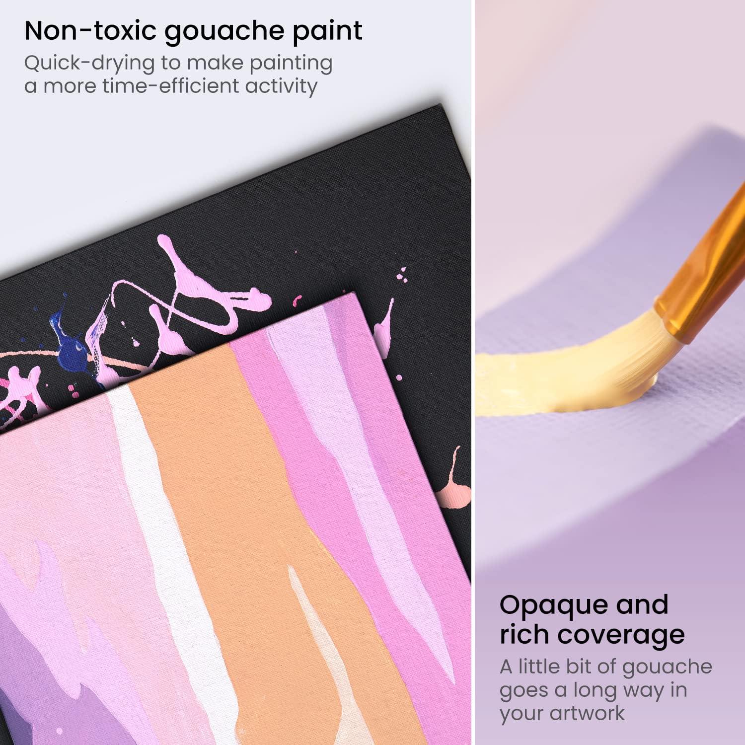 imageArteza Gouache Paint 12 Colors Pastel Tones 04 US fl oz Tubes Opaque WaterBased Paint for Canvas and Paper Art Supplies for Professionals Students