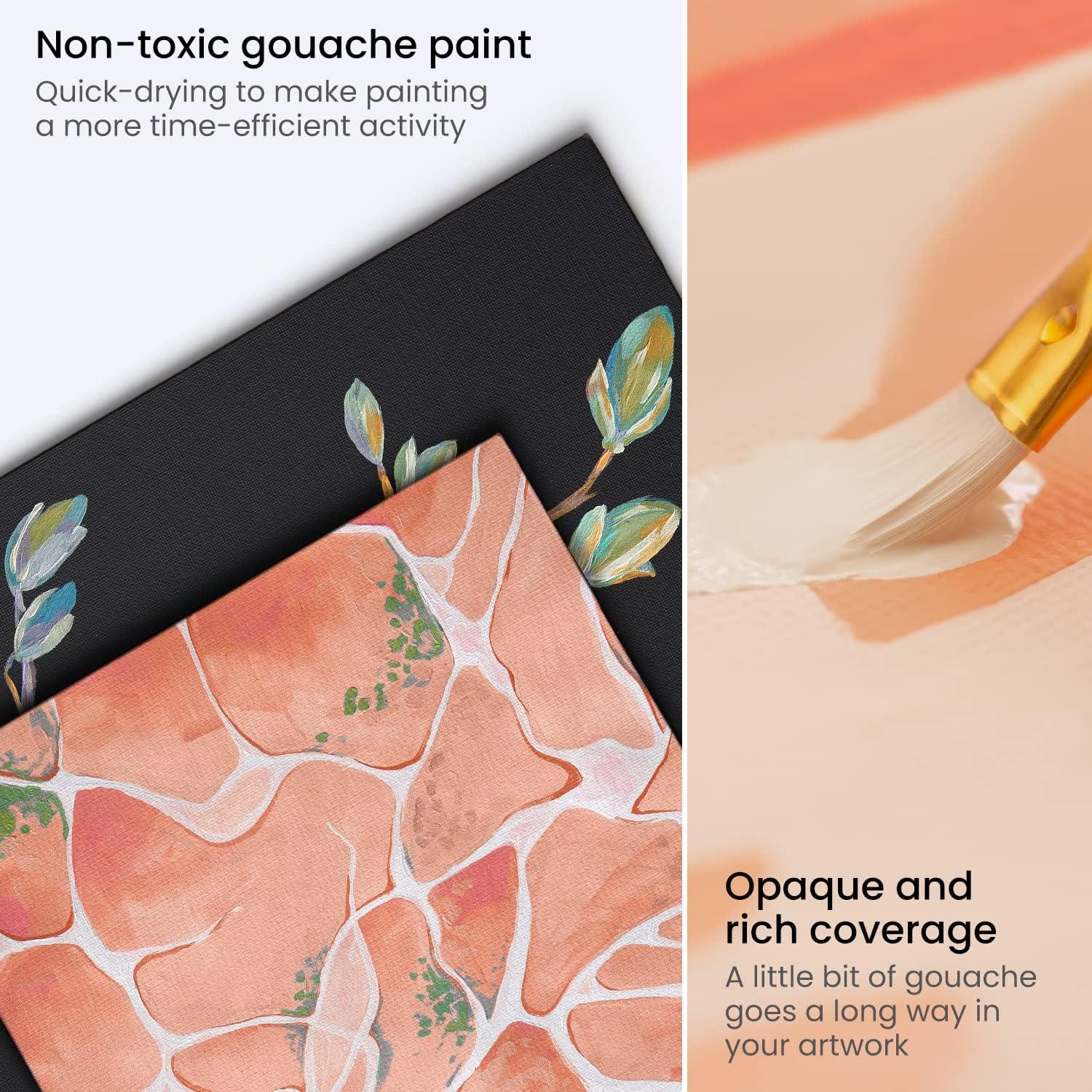imageArteza Gouache Paint 12 Colors Skin Tones 04 US fl oz Tubes Opaque WaterBased Paint for Canvas and Paper Art Supplies for Professionals Students