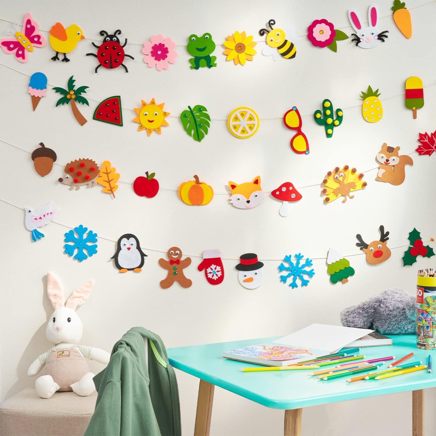 imageArteza Kids Felt Kit 422 Pieces 21 PreCut Glitter ampamp Glitz Shapes Assorted Felt Sheets Glitter MiniPieces Chenille Stems and Accessories Educational Kids Craft Supplies to Inspire Creativity246 Pieces