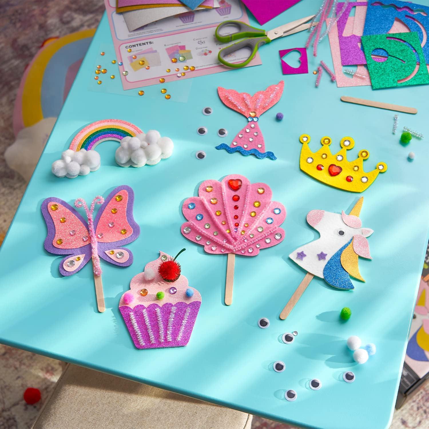 imageArteza Kids Felt Kit 422 Pieces 21 PreCut Glitter ampamp Glitz Shapes Assorted Felt Sheets Glitter MiniPieces Chenille Stems and Accessories Educational Kids Craft Supplies to Inspire Creativity422 Pieces