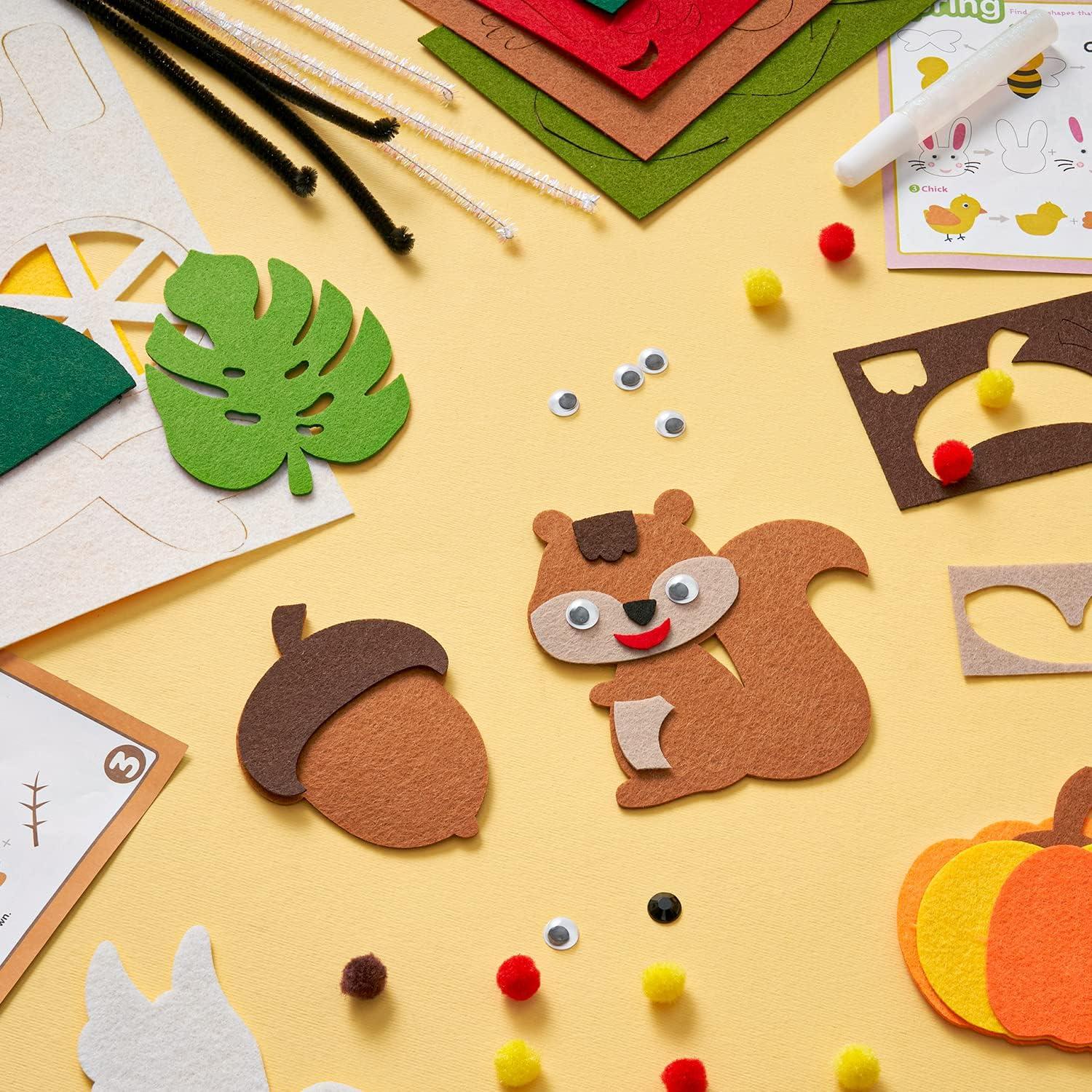 imageArteza Kids Felt Kit 422 Pieces 21 PreCut Glitter ampamp Glitz Shapes Assorted Felt Sheets Glitter MiniPieces Chenille Stems and Accessories Educational Kids Craft Supplies to Inspire Creativity246 Pieces