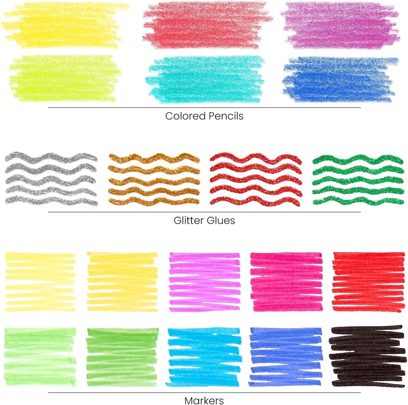 imageArteza Kids Felt Kit 422 Pieces 21 PreCut Glitter ampamp Glitz Shapes Assorted Felt Sheets Glitter MiniPieces Chenille Stems and Accessories Educational Kids Craft Supplies to Inspire Creativity146 Pieces