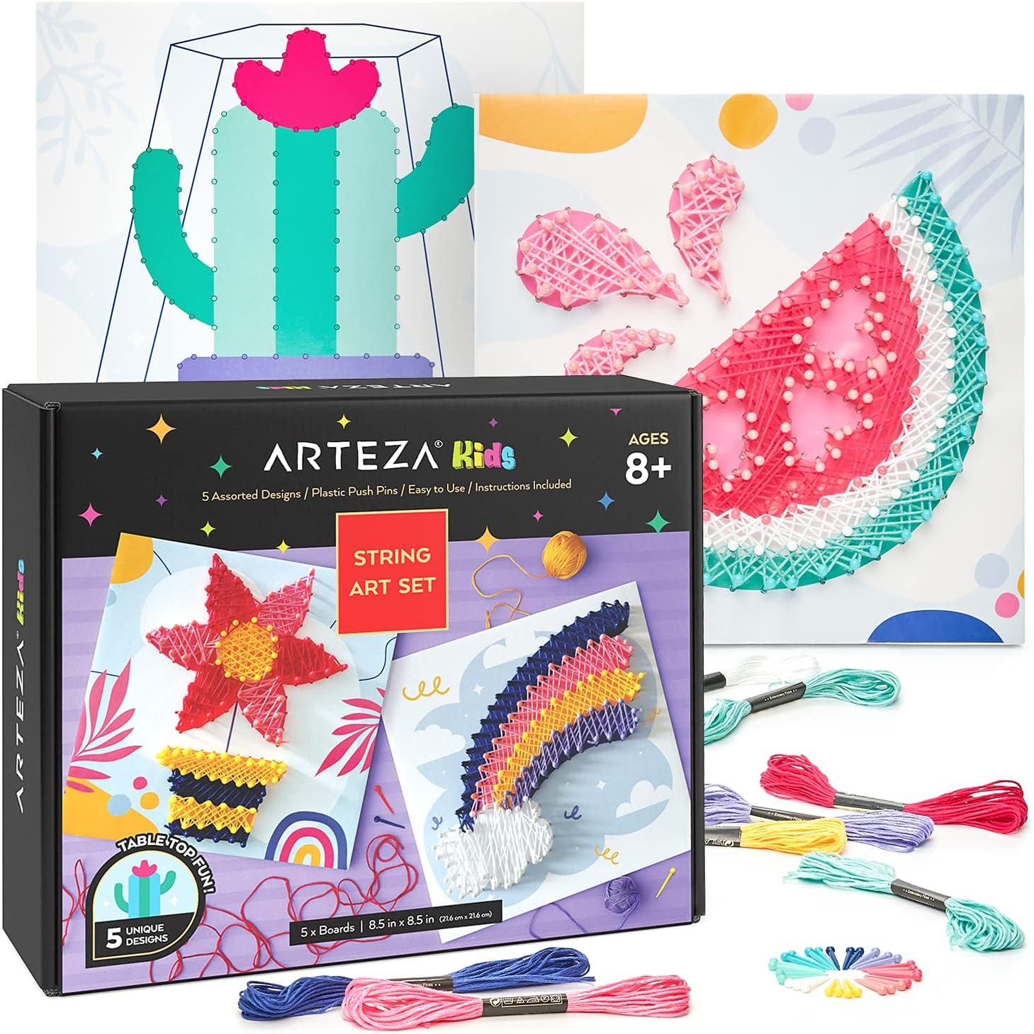 imageArteza Kids String Art Kit Set of 5 Sea Animal Designs Plastic Pushpins Art Supplies for Kids Craft Projects and Free Time ActivitiesSet of 5