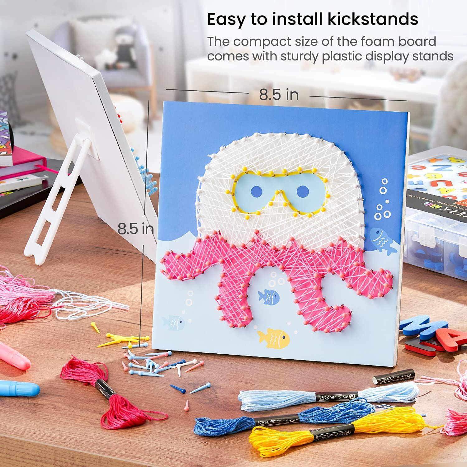 imageArteza Kids String Art Kit Set of 5 Sea Animal Designs Plastic Pushpins Art Supplies for Kids Craft Projects and Free Time ActivitiesSet of 5