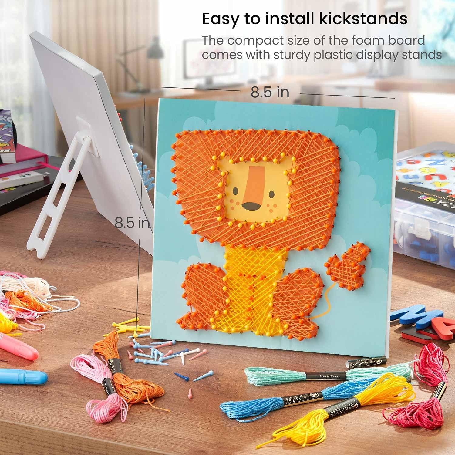 imageArteza Kids String Art Kit Set of 5 Sea Animal Designs Plastic Pushpins Art Supplies for Kids Craft Projects and Free Time ActivitiesSet of 5