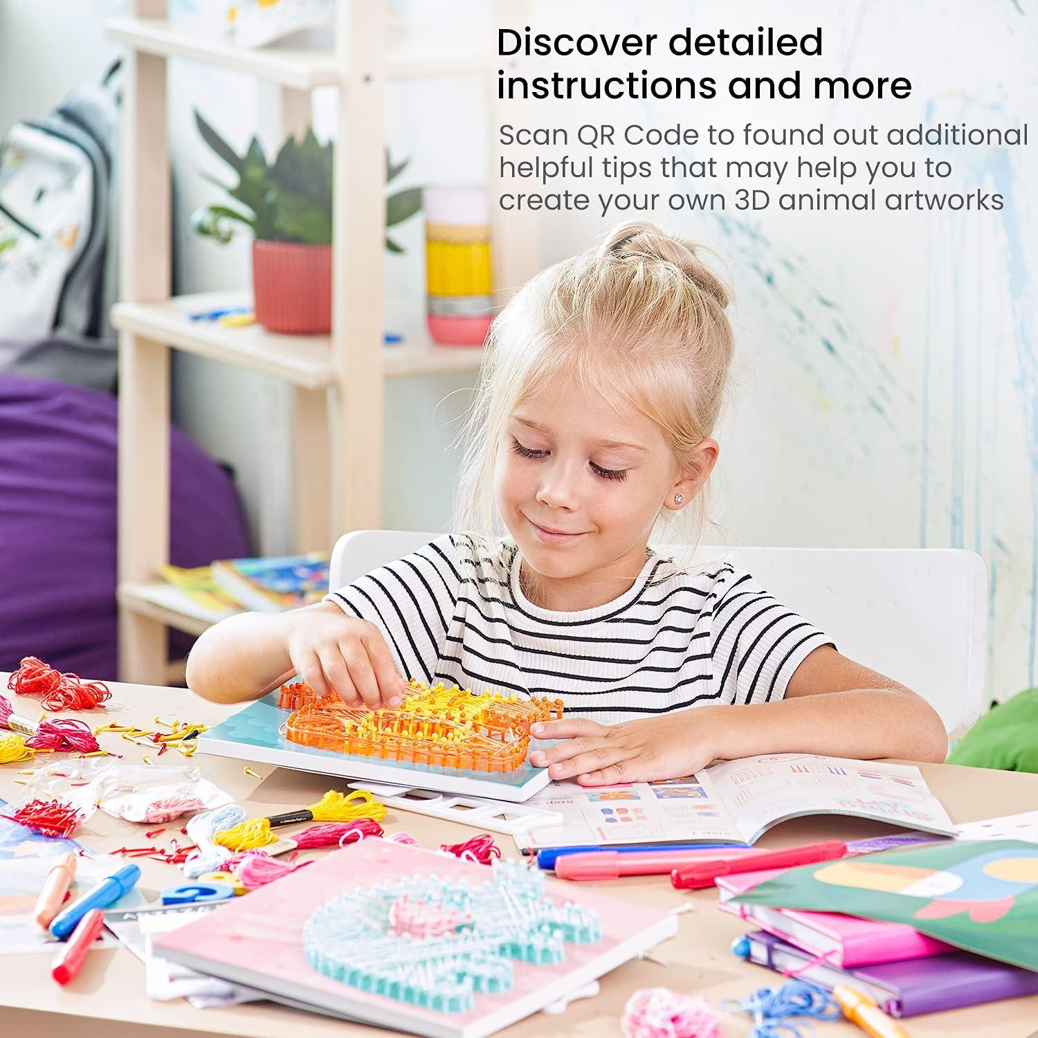 imageArteza Kids String Art Kit Set of 5 Sea Animal Designs Plastic Pushpins Art Supplies for Kids Craft Projects and Free Time ActivitiesSet of 5