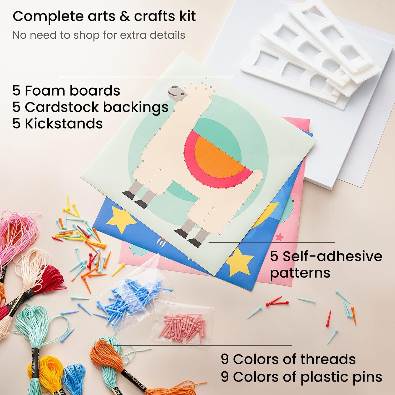 imageArteza Kids String Art Kit Set of 5 Sea Animal Designs Plastic Pushpins Art Supplies for Kids Craft Projects and Free Time ActivitiesSet of 5