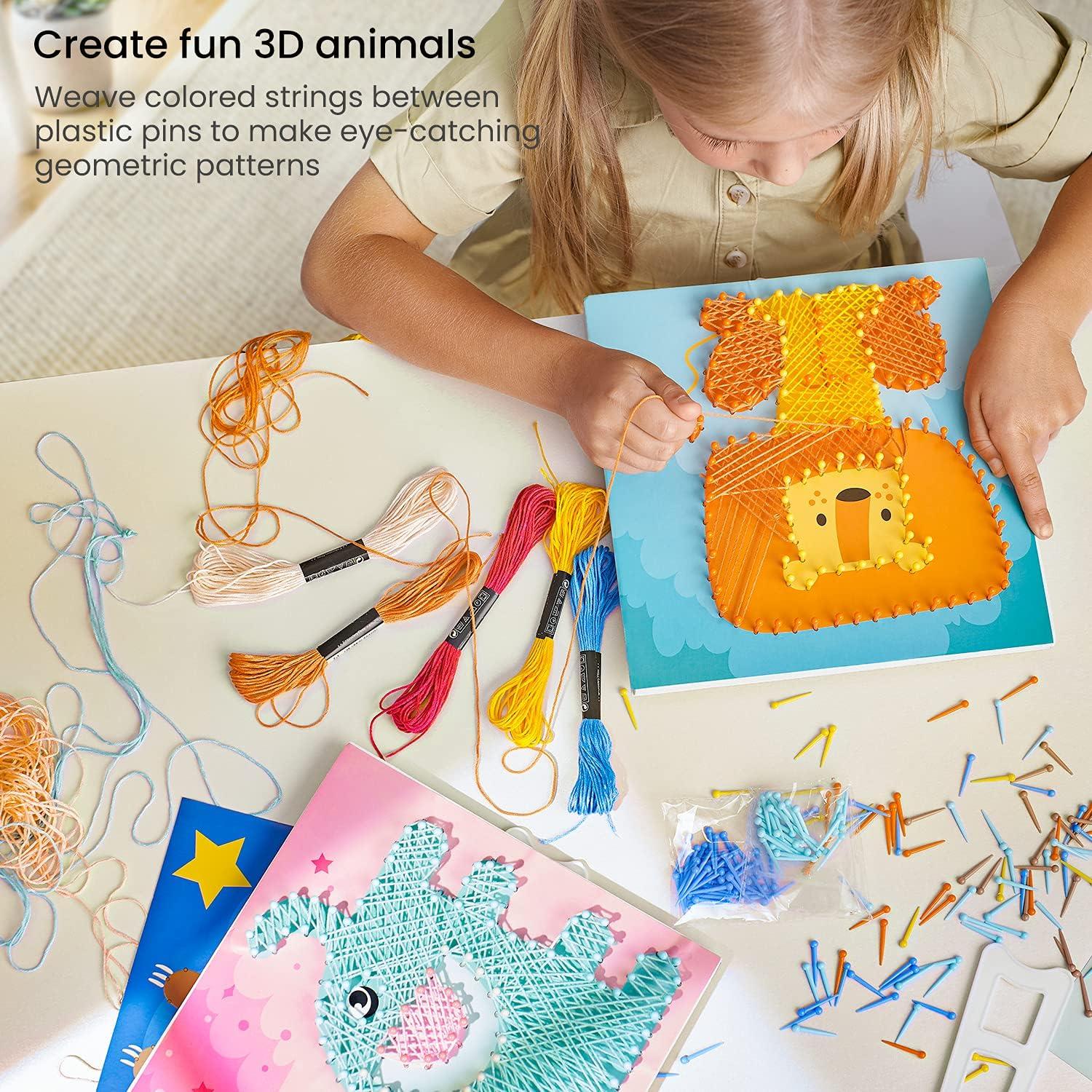 imageArteza Kids String Art Kit Set of 5 Sea Animal Designs Plastic Pushpins Art Supplies for Kids Craft Projects and Free Time ActivitiesSet of 5