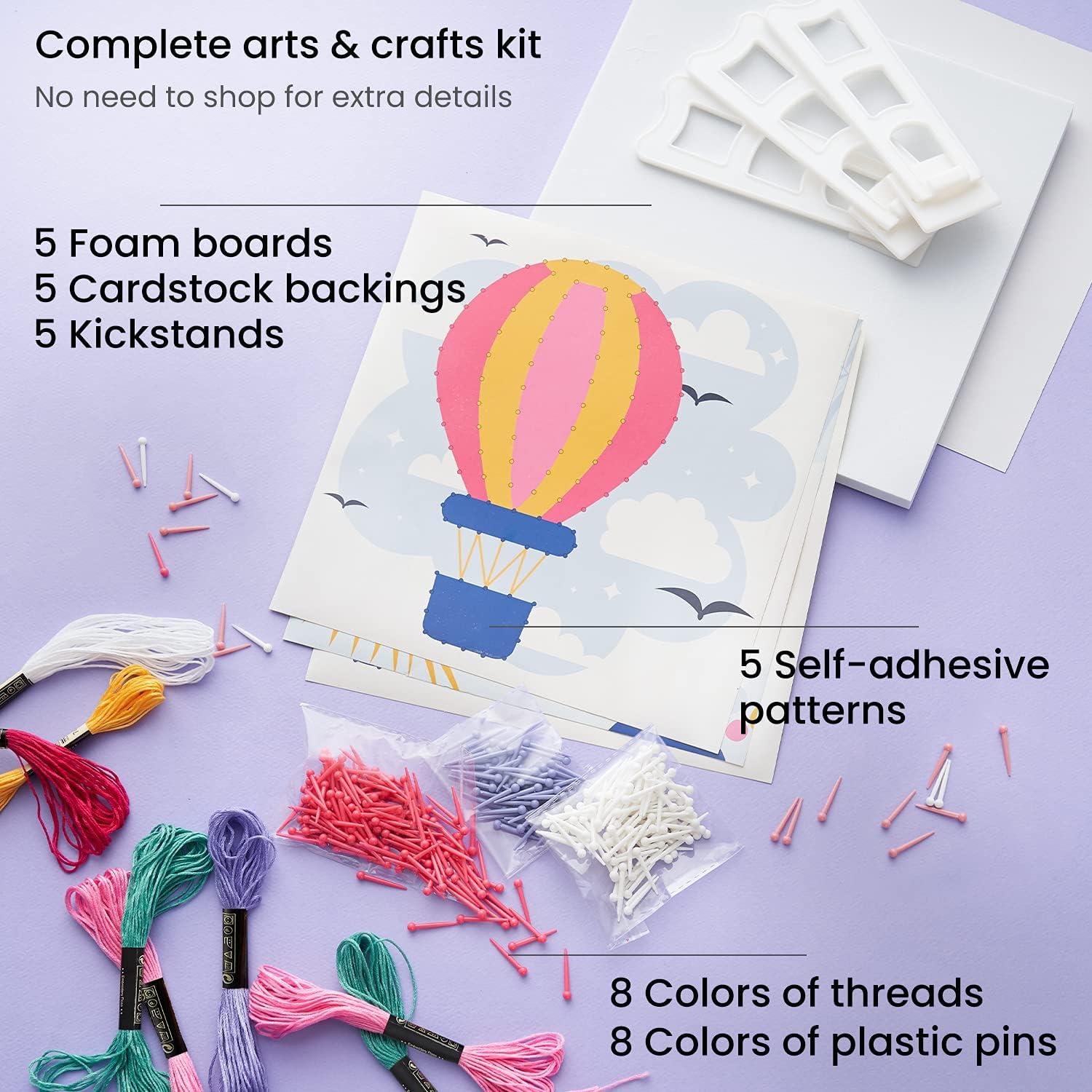 imageArteza Kids String Art Kit Set of 5 Sea Animal Designs Plastic Pushpins Art Supplies for Kids Craft Projects and Free Time ActivitiesSet of 5