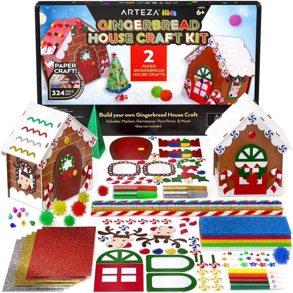 imageArteza Kids Felt Kit 422 Pieces 21 PreCut Glitter ampamp Glitz Shapes Assorted Felt Sheets Glitter MiniPieces Chenille Stems and Accessories Educational Kids Craft Supplies to Inspire Creativity324 Pieces