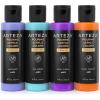 ARTEZA Acrylic Pouring Paint Set, 8 Rainbow Colors, 4 oz Bottles, High-Flow Paint, No Mixing Needed, Art Supplies for Canvas, Glass, Paper, Wood, Tile, and Stones(Orchid Tones)