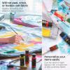 ARTEZA Fabric Paint, Set of 60, Permanent 3D Paint, Permanent Paint for Decorating T-Shirts, Ceramics, Textiles, and Glass Metallic(Multicolored)