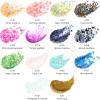 ARTEZA Glitter Acrylic Paint, 14 Iridescent Colors, 2 fl oz Bottles, Transparent Base, Iridescent Paint with Chunky Glitter, Art Supplies for Adding Accents to Canvas, Paper, Wood, and Glass
