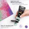 ARTEZA Pastel Acrylic Paint, Set of 8, Metallic Tones, 4.06 fl oz Tubes, High Viscosity Water-Based Paint, Glossy Finish, Art Supplies for Painting Paper, Canvas, Wood and Fabric, and DIY Projects(8 x 120ml (4.06 fl oz) Vibrant Essentials)