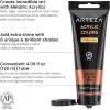 ARTEZA Pastel Acrylic Paint, Set of 8, Metallic Tones, 4.06 fl oz Tubes, High Viscosity Water-Based Paint, Glossy Finish, Art Supplies for Painting Paper, Canvas, Wood and Fabric, and DIY Projects(8 x 120ml (4.06 fl oz) Metallic)