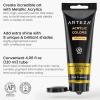 ARTEZA Pastel Acrylic Paint, Set of 8, Metallic Tones, 4.06 fl oz Tubes, High Viscosity Water-Based Paint, Glossy Finish, Art Supplies for Painting Paper, Canvas, Wood and Fabric, and DIY Projects(8 x 120ml (4.06 fl oz) Jewel)