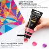 ARTEZA Pastel Acrylic Paint, Set of 8, Metallic Tones, 4.06 fl oz Tubes, High Viscosity Water-Based Paint, Glossy Finish, Art Supplies for Painting Paper, Canvas, Wood and Fabric, and DIY Projects(8 x 120ml (4.06 fl oz) Jewel)