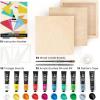 ARTEZA Wood Painting Set with Acrylic Paint, Foam Paint Brushes for Acrylic Painting, Stencils, Wood Canvas Cradle Art Boards & Painter’s Tape, Experience Box for Home Decor, Painting & Drawing