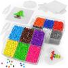 Arteza Fuse Beads, 30,000 Count, 45 Colors, 5 mm, Iron-on Beads Kit with 5 Pegboards, 2 Tweezers, and 5 Sheets of Ironing Paper in 3-Tier Container, Art Supplies for DIY Crafts(12 Colors)