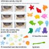 Arteza Kids Air-Dry Modeling Clay Kit, 6 x 8-oz Packs, 12 Sandy Clay Molds and 15 Assorted Sea-Life Beach Decorations, Soft, Pliable, Supplies for Kids’ Crafts and Sensory Play(Pack of 6)