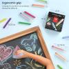 Arteza Kids Colored Chalkboard Chalk, Set of 12, Washable Dustless Chalk with Holders, Art Supplies for Spring and Summer Activities, Playtime, and Chalkboard Art