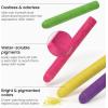 Arteza Kids Colored Chalkboard Chalk, Set of 12, Washable Dustless Chalk with Holders, Art Supplies for Spring and Summer Activities, Playtime, and Chalkboard Art