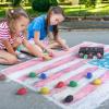 Arteza Kids Sidewalk Chalk and Stencil Set, 32 Pieces, Jumbo, Rocket, and Egg Chalks(Assorted Color)