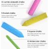 Arteza Kids Sidewalk Chalk and Stencil Set, 32 Pieces, Jumbo, Rocket, and Egg Chalks(Pink)