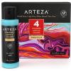 ARTEZA Acrylic Pouring Paint Set, 8 Rainbow Colors, 4 oz Bottles, High-Flow Paint, No Mixing Needed, Art Supplies for Canvas, Glass, Paper, Wood, Tile, and Stones(Orchid Tones)