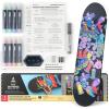 imageARTEZA Customizable Skateboard Deck Art Kit  31quotx8quot Matte Coated Maple Deck with Display Mount Chrome Marker White Pencil OilBased Paint Markers ampamp More