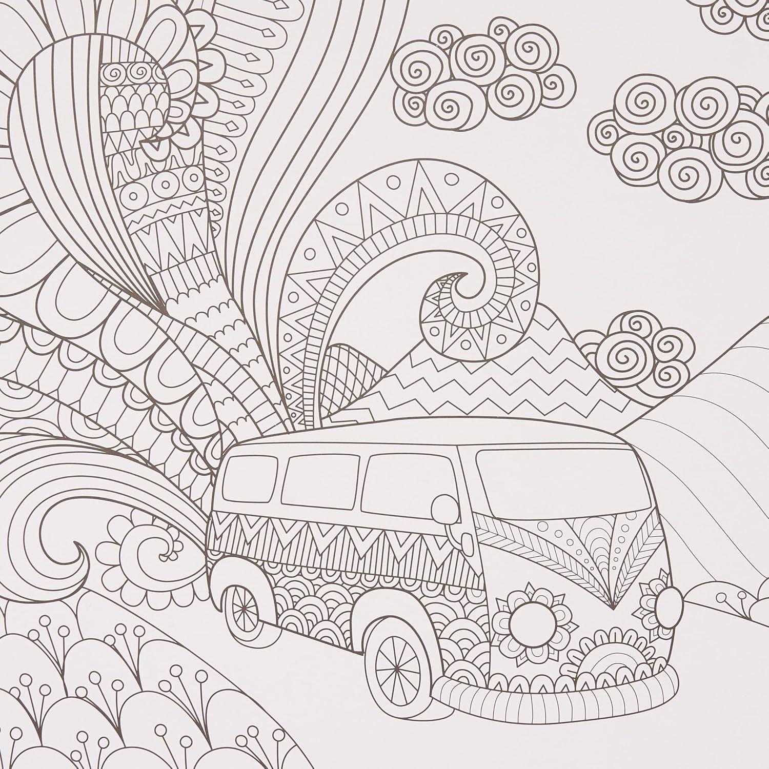 imageARTEZA Adult Coloring Book Mandala Designs 72 Sheets 64x64 Inches Coloring Pages 100 lb PaperWhite