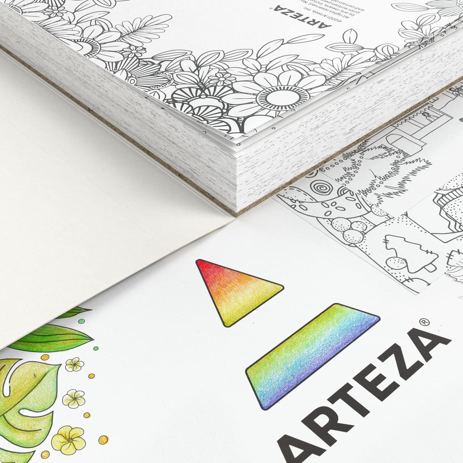 imageARTEZA Adult Coloring Book Mandala Designs 72 Sheets 64x64 Inches Coloring Pages 100 lb PaperWhite