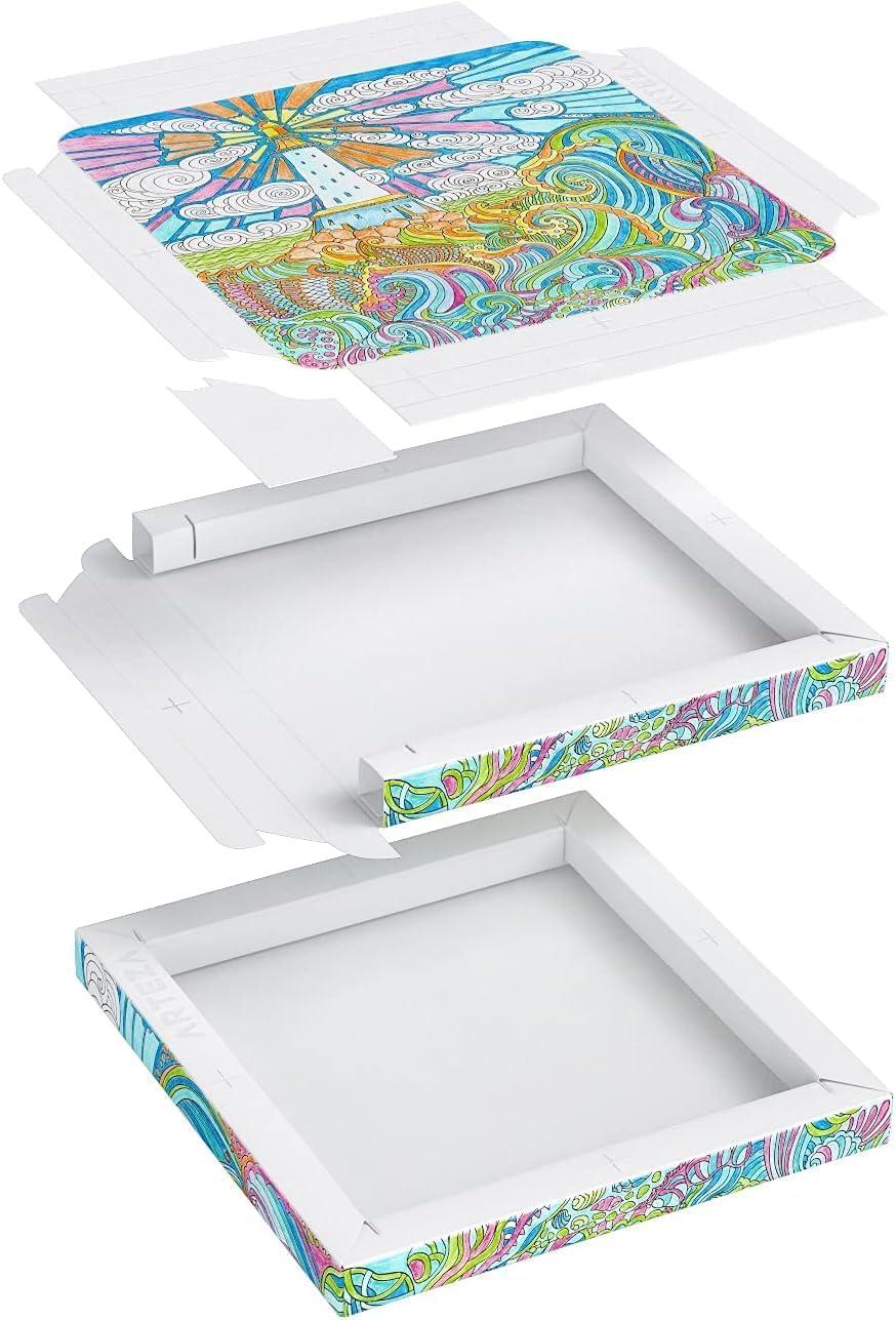 imageARTEZA Adult Coloring Book Ocean Illustrations 30 Sheets 121x135 Inches DIY Coloring Pages Fold into 8x8 Inches Frames 215 lb Paper204 x 204