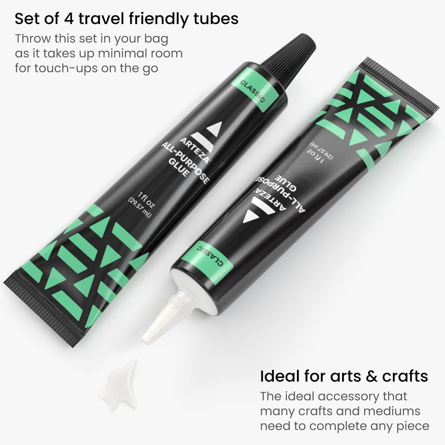 imageARTEZA AllPurpose Craft Glue 4Pack FastDrying Clear Glue for Crafts Ideal for Wood Fabric Plastic Glass Metal Ceramic Jewelry Model Paper Fabric Fusion and No Sew Projects
