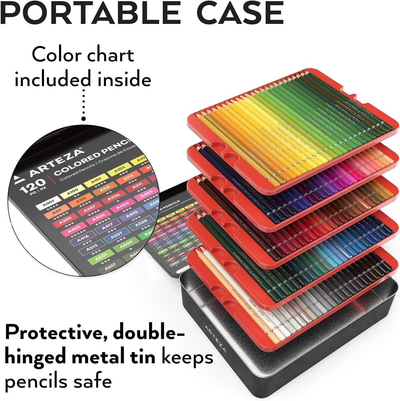 ARTEZA Colored Pencils, 120 Wax-Based Color Pencils, Vibrant