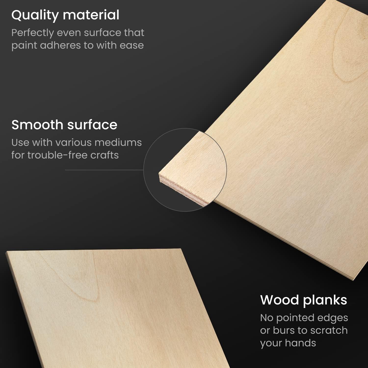 imageARTEZA MDF Wood Slices Set of 10 5 x 118Inch Circles and 5 x 905Inch Squares Unfinished Wooden Pieces for DIY Craft and Art Projects6 Pieces