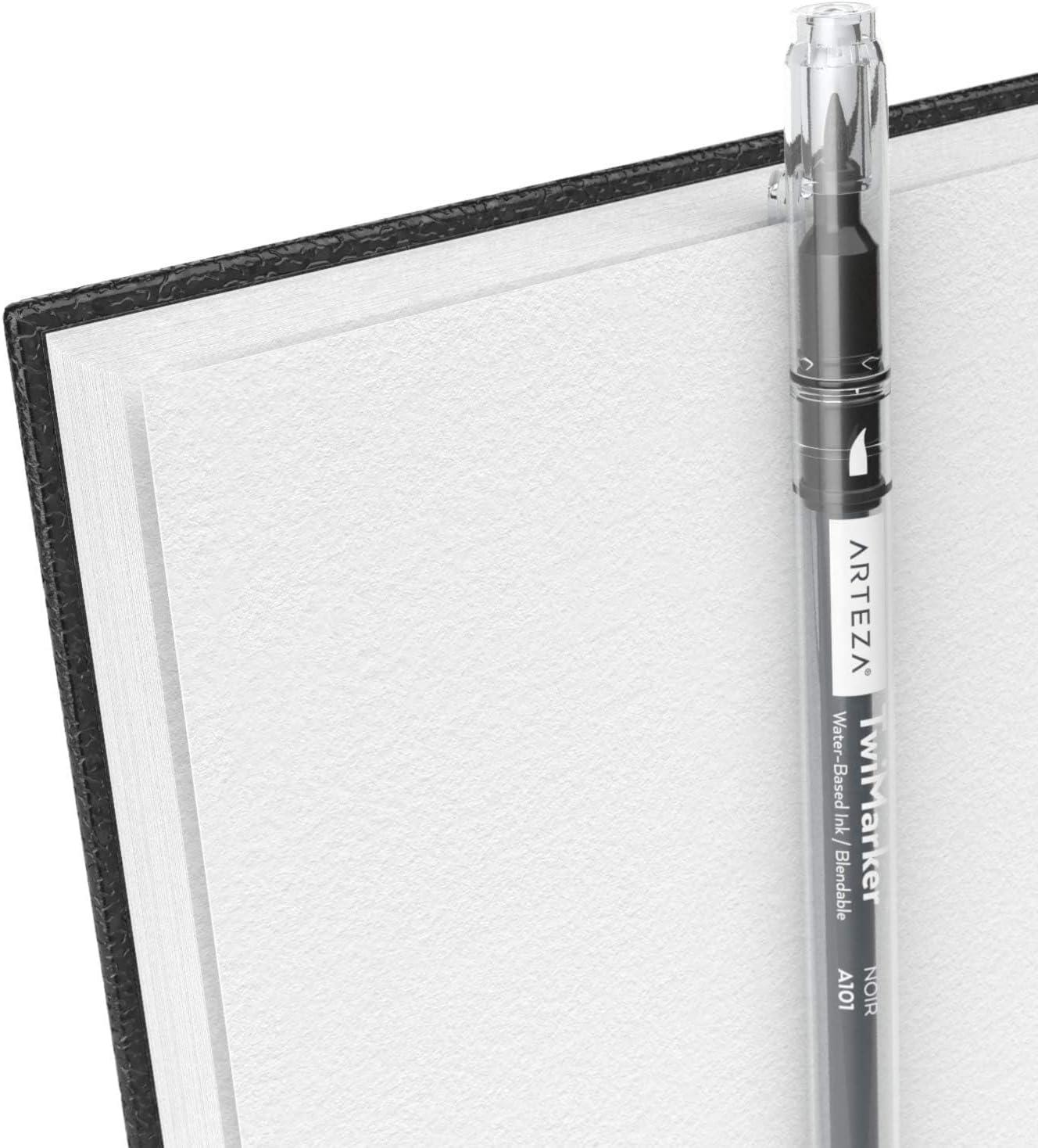 imageARTEZA Spiral Sketch Book 9x12 Drawing Pad 2 Pack 100 Sheets Sketch Pads for Drawing for Adults ampamp TeensBlack