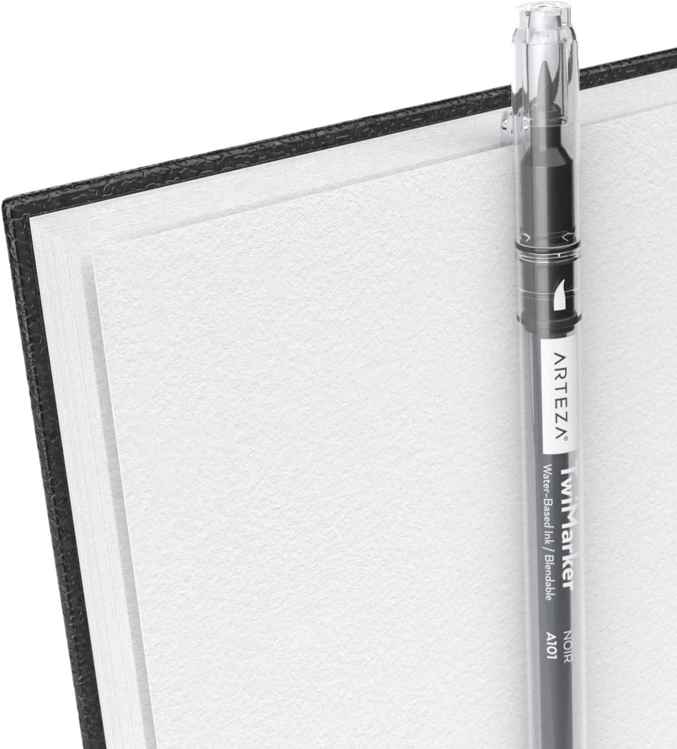 imageARTEZA Spiral Sketch Book 9x12 Drawing Pad 2 Pack 100 Sheets Sketch Pads for Drawing for Adults ampamp TeensBlack
