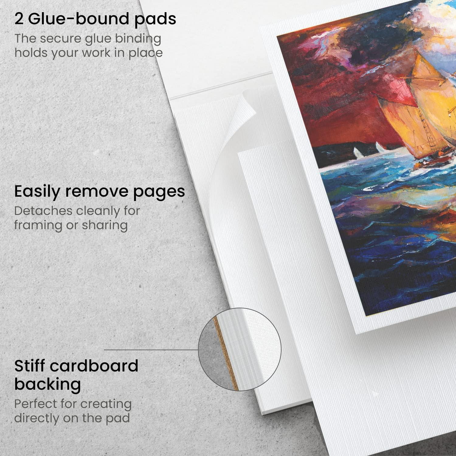 imageARTEZA White Acrylic Pad Pack of 2 6 x 6 Inches 16 Sheets Each Painting ampamp Drawing Pad with Thick 246lb Paper for Acrylic Painting Oil Painting ampamp DrawingWhite