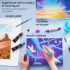 ARTEZA Acrylic Paper Foldable Canvas Pad, 8×11 Inches, 20 Sheets, DIY Frame