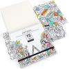 ARTEZA Adult Coloring Book, 4 Seasons Theme, 120 Sheets, 9×9 Inches Coloring Pages, 100 lb Paper(Animal & Doodle Designs)