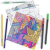 ARTEZA Adult Coloring Book, 4 Seasons Theme, 120 Sheets, 9×9 Inches Coloring Pages, 100 lb Paper(Architecture Designs)