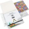 ARTEZA Adult Coloring Book, 4 Seasons Theme, 120 Sheets, 9×9 Inches Coloring Pages, 100 lb Paper(Architecture Designs)