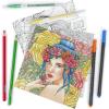 ARTEZA Adult Coloring Book, 4 Seasons Theme, 120 Sheets, 9×9 Inches Coloring Pages, 100 lb Paper(Portrait Designs)