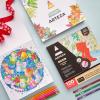 ARTEZA Adult Coloring Book, Mandala Designs, 72 Sheets, 6.4×6.4 Inches Coloring Pages, 100 lb Paper(White)